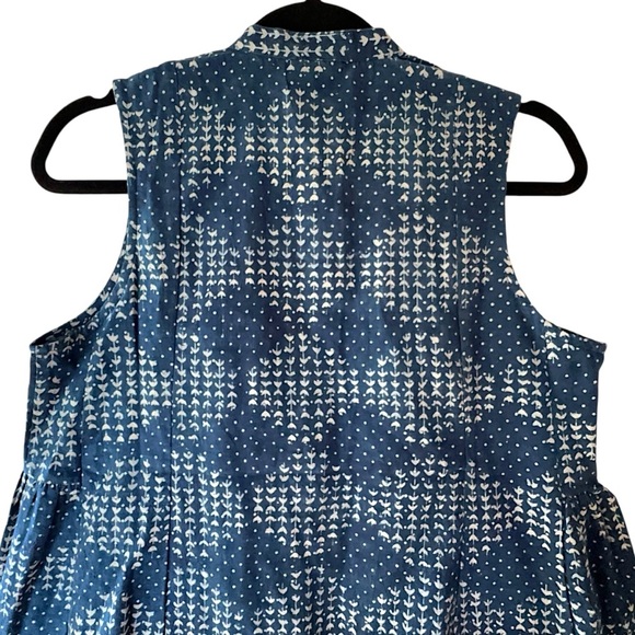 MATA TRADERS | NWOT HENLEY BUTTON FRONT SLEEVELESS COTTON TOP BLUE | SMALL - Picture 7 of 8